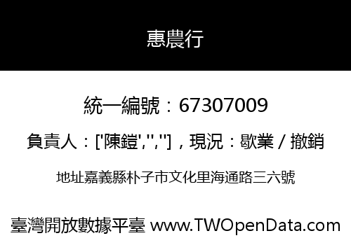 惠農行