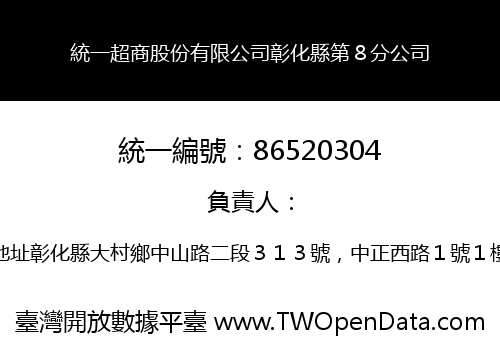 統一超商股份有限公司彰化縣第８分公司