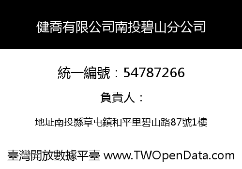 健喬有限公司南投碧山分公司