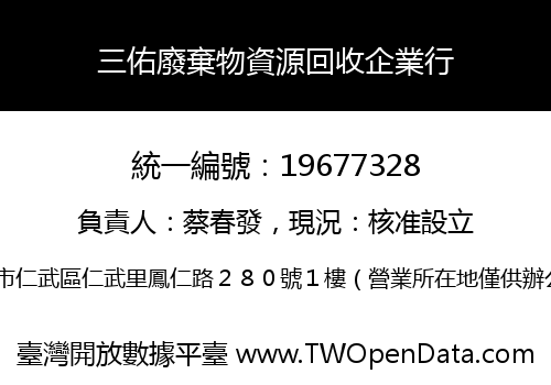 三佑廢棄物資源回收企業行