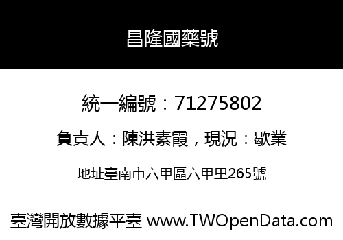 昌隆國藥號