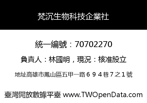 梵沉生物科技企業社