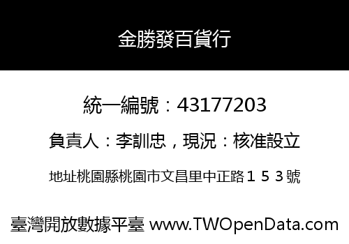 金勝發百貨行