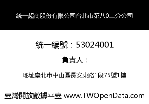 統一超商股份有限公司台北市第八0二分公司
