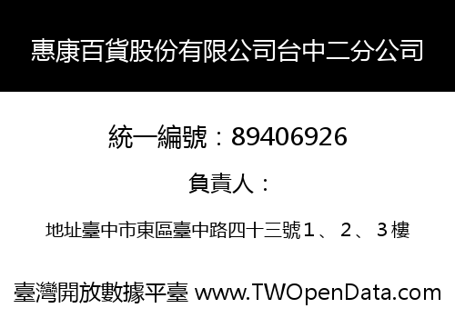 惠康百貨股份有限公司台中二分公司