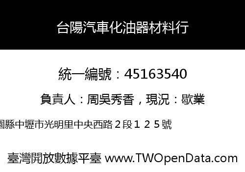台陽汽車化油器材料行