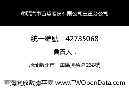 穎麗汽車百貨股份有限公司三重分公司