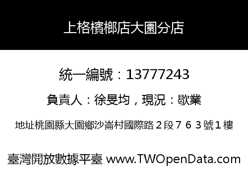 上格檳榔店大園分店