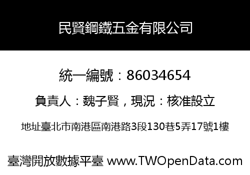 民賢鋼鐵五金有限公司