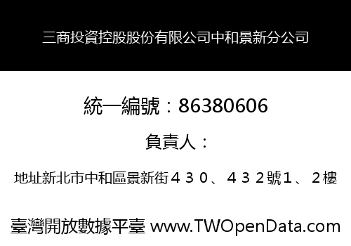 三商投資控股股份有限公司中和景新分公司
