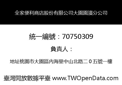 全家便利商店股份有限公司大園園濱分公司