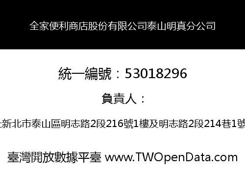 全家便利商店股份有限公司泰山明真分公司