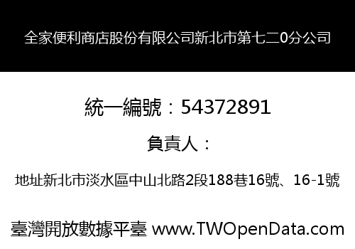 全家便利商店股份有限公司新北市第七二0分公司