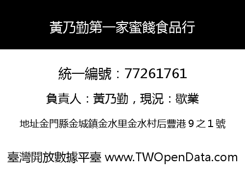 黃乃勤第一家蜜餞食品行