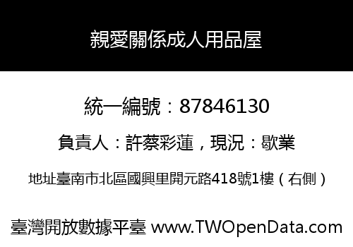 親愛關係成人用品屋