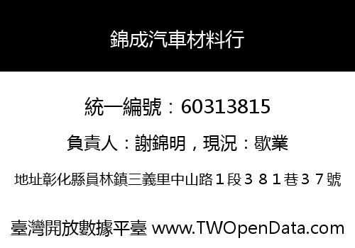 錦成汽車材料行