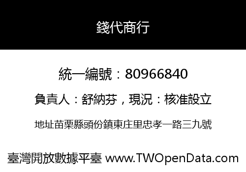 錢代商行