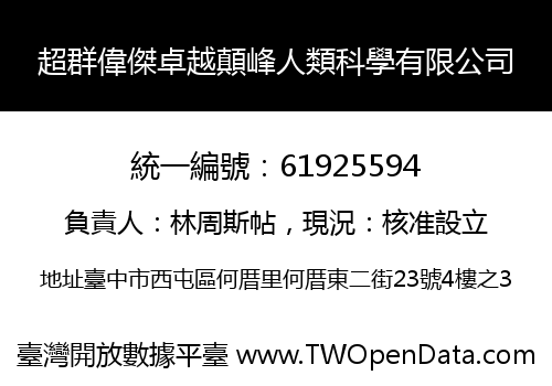 超群偉傑卓越顛峰人類科學有限公司