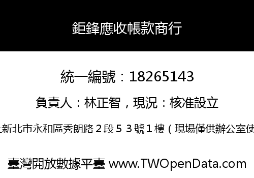鉅鋒應收帳款商行