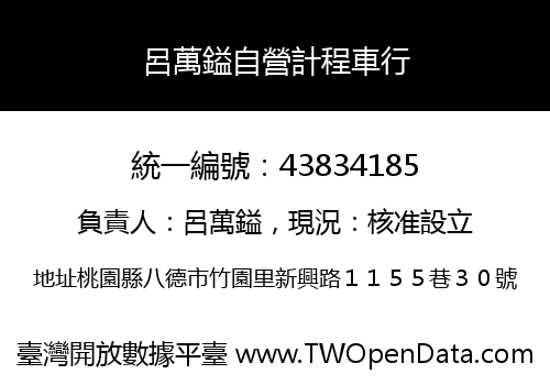 呂萬鎰自營計程車行