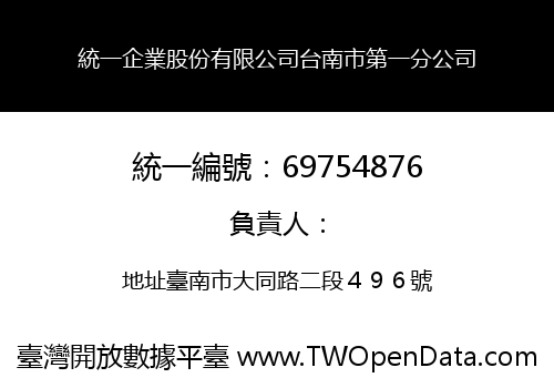 統一企業股份有限公司台南市第一分公司
