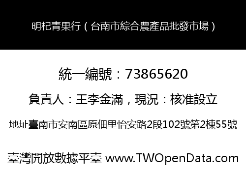 明杞青果行（台南市綜合農產品批發市場）
