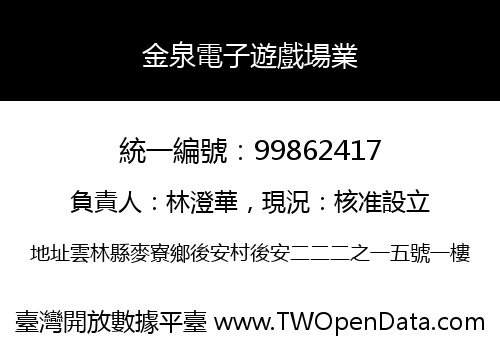 金泉電子遊戲場業