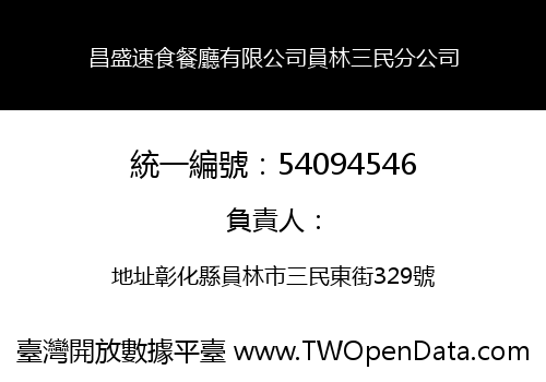 昌盛速食餐廳有限公司員林三民分公司