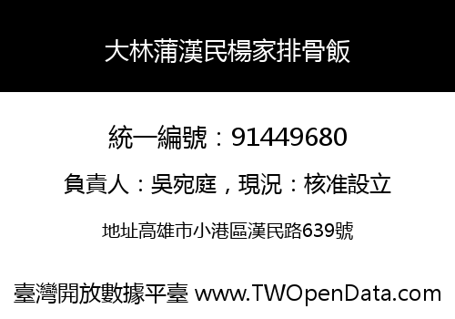 大林蒲漢民楊家排骨飯