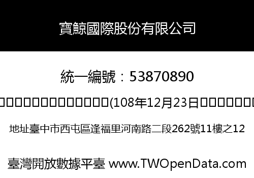 寶鯨國際股份有限公司