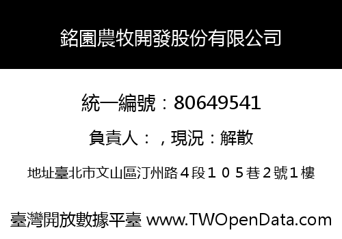 銘園農牧開發股份有限公司