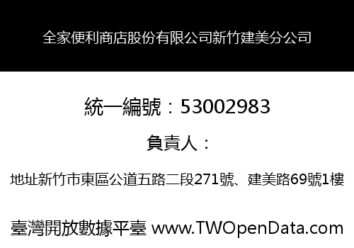 全家便利商店股份有限公司新竹建美分公司