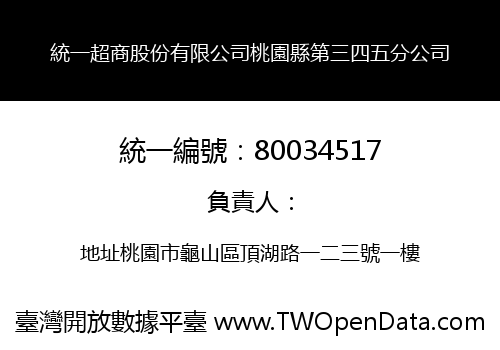 統一超商股份有限公司桃園縣第三四五分公司