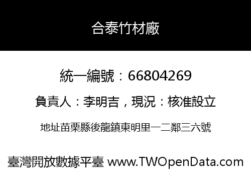 合泰竹材廠