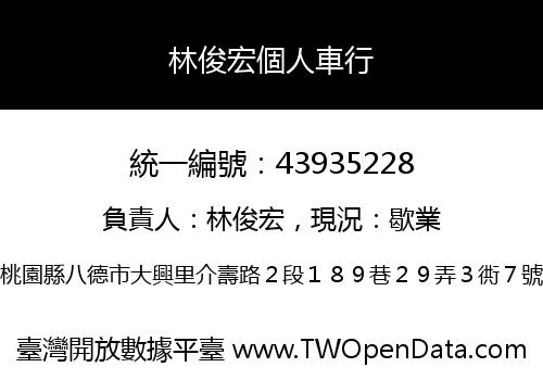 林俊宏個人車行