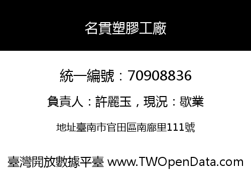名貫塑膠工廠