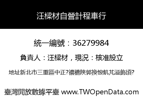 汪樑材自營計程車行