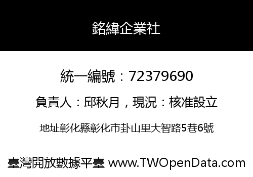 銘緯企業社