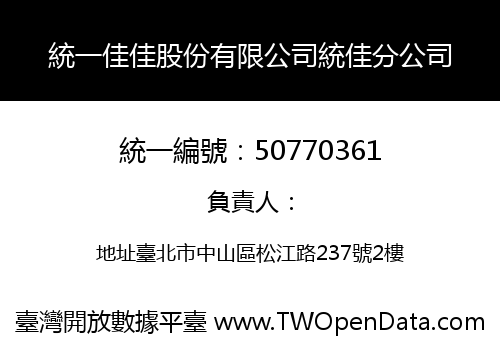 統一佳佳股份有限公司統佳分公司