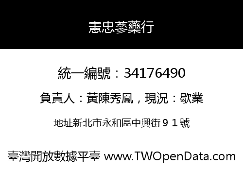 憲忠蔘藥行