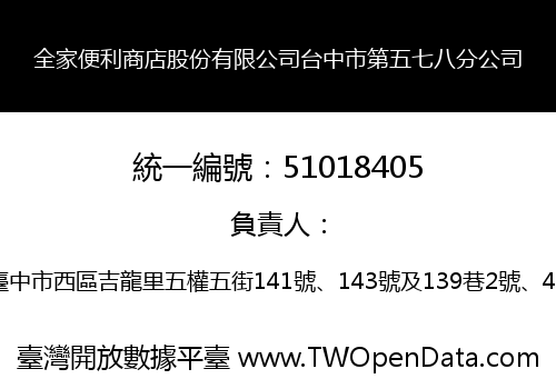 全家便利商店股份有限公司台中市第五七八分公司