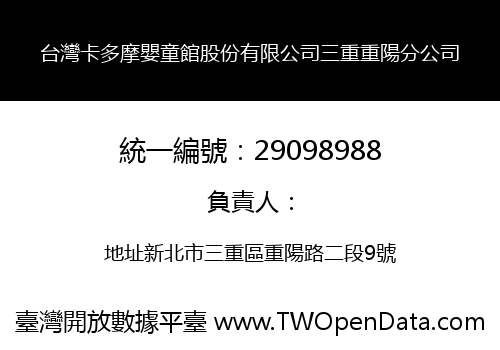台灣卡多摩嬰童館股份有限公司三重重陽分公司