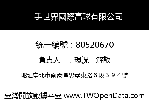 二手世界國際高球有限公司