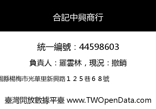 合記中興商行