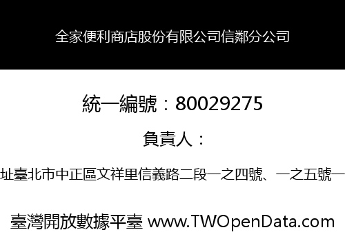 全家便利商店股份有限公司信鄰分公司