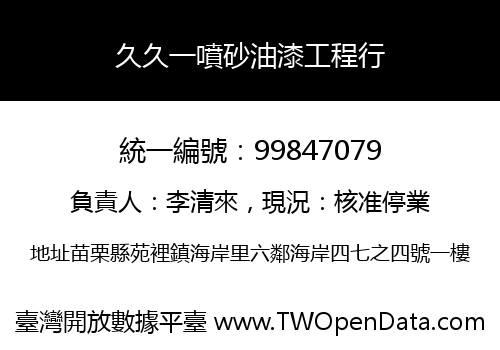 久久一噴砂油漆工程行