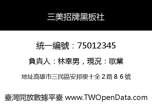 三美招牌黑板社