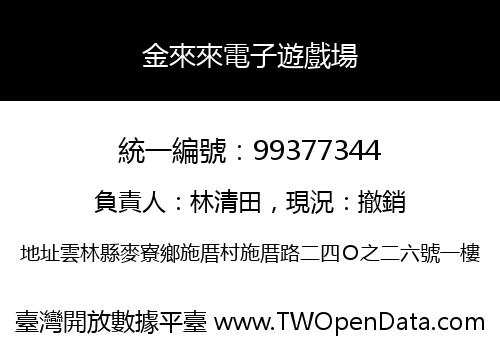金來來電子遊戲場