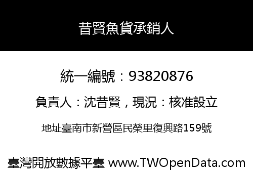 昔賢魚貨承銷人