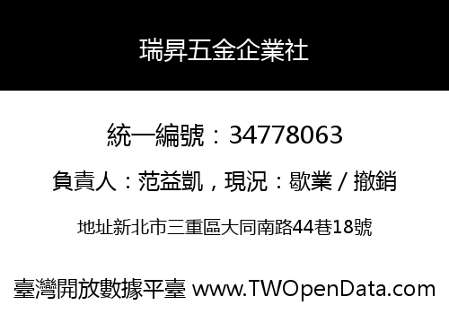 瑞昇五金企業社